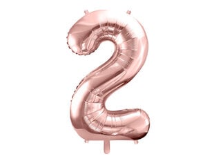 Воздушный шарик из фольги Номер "2", 86 см, розовый цена и информация | Шарики | pigu.lt