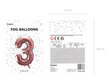 Folinis balionas Skaičius "3", 86 cm, rožinis цена и информация | Balionai | pigu.lt
