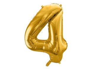 PartyDeco Фольгированный шар - № 4, 86 см цена и информация | Шарики | pigu.lt