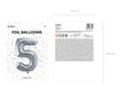Foliniai balionai Skaičius "5", 86 cm, sidabriniai, 50 vnt. цена и информация | Balionai | pigu.lt