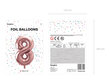 Foliniai balionai Skaičius "8", 86 cm, rožiniai/auksiniai, 50 vnt. цена и информация | Balionai | pigu.lt