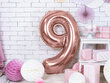 Folinis balionas Skaičius "9", 86 cm, rožinis kaina ir informacija | Balionai | pigu.lt