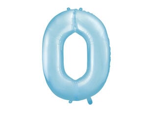 Folinis balionas Skaičius "0", 86 cm, šviesiai mėlynas kaina ir informacija | Balionai | pigu.lt