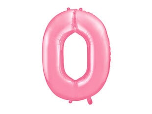 Folinis balionas Skaičius "0", 86 cm, rožinis kaina ir informacija | Balionai | pigu.lt