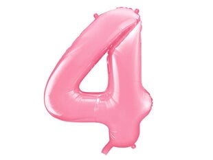 Foliniai balionai Skaičius "4", 86 cm, rožiniai, 50 vnt. kaina ir informacija | Balionai | pigu.lt