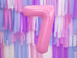 Folinis balionas Skaičius "7", 86 cm, rožinis kaina ir informacija | Balionai | pigu.lt