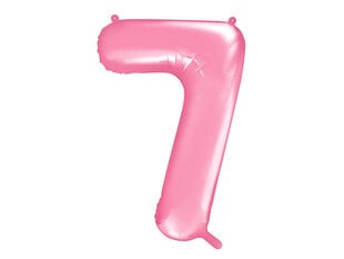 Folinis balionas Skaičius "7", 86 cm, rožinis kaina ir informacija | Balionai | pigu.lt