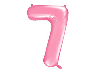 Foliniai balionai Skaičius "7", 86 cm, rožiniai, 50 vnt. kaina ir informacija | Balionai | pigu.lt