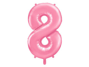 Foliniai balionai Skaičius "8", 86 cm, rožiniai, 50 vnt. kaina ir informacija | Balionai | pigu.lt