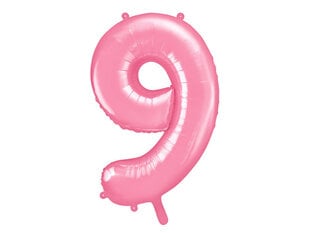 Foliniai balionai Skaičius "9", 86 cm, rožiniai, 50 vnt. kaina ir informacija | Balionai | pigu.lt