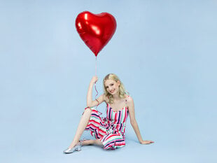 Folinis balionas Heart 61 cm, raudonass kaina ir informacija | Balionai | pigu.lt