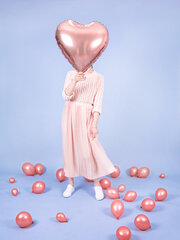 Foliniai balionai Heart 61 cm, auskiniai/rožiniai, 50 vnt. kaina ir informacija | Balionai | pigu.lt