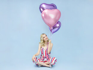 Foliniai balionai Heart 61 cm light, rožiniai, 50 vnt. kaina ir informacija | Balionai | pigu.lt