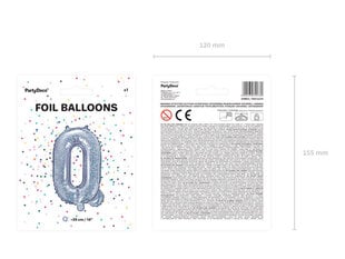 Foliniai balionai Raidė "Q" 35 cm, sidabriniai/blizgantys, 50 vnt. цена и информация | Шарики | pigu.lt