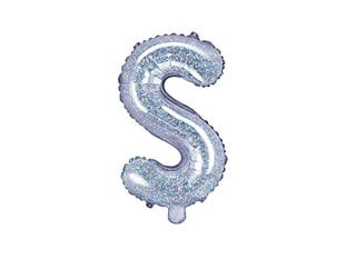 Folinis balionas Raidė "S" 35 cm, sidabrinis/blizgantis цена и информация | Шарики | pigu.lt