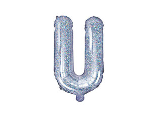 Foliniai balionai Raidė "U" 35 cm, sidabriniai/blizgantys, 50 vnt. цена и информация | Шарики | pigu.lt