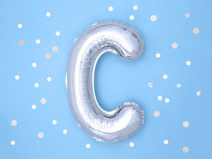 Foliniai balionai Raidė "C" 35 cm, sidabriniai, 50 vnt. цена и информация | Шарики | pigu.lt