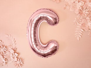 Foliniai balionai Raidė "C" 35 cm, auksiniai/rožiniai, 50 vnt. цена и информация | Шарики | pigu.lt