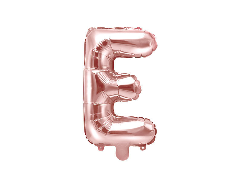 Folinis balionas Raidė "E" 35 cm, rožinis/auksinis kaina ir informacija | Balionai | pigu.lt