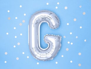 Foliniai balionai Raidė "G" 35 cm, sidabriniai, 50 vnt. цена и информация | Шарики | pigu.lt