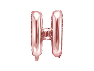 Folinis balionas Raidė "H" 35 cm, rožinis/auksinis kaina ir informacija | Balionai | pigu.lt