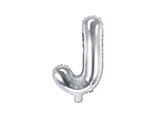 Folinis balionas Raidė "J" 35 cm, sidabrinis kaina ir informacija | Balionai | pigu.lt