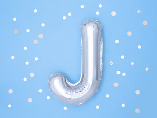 Foliniai balionai Raidė "J" 35 cm, sidabriniai, 50 vnt. цена и информация | Шарики | pigu.lt