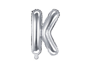 Folinis balionas Raidė "K" 35 cm, sidabrinis kaina ir informacija | Balionai | pigu.lt