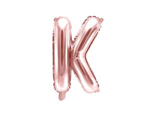 Folinis balionas Raidė "K" 35 cm, rožinis/auksinis kaina ir informacija | Balionai | pigu.lt