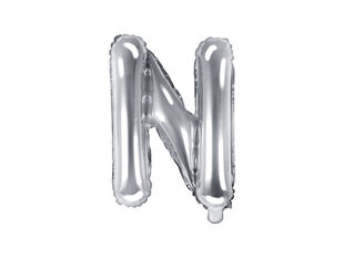 Foliniai balionai Raidė "N" 35 cm, sidabriniai, 50 vnt. цена и информация | Шарики | pigu.lt