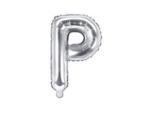 Folinis balionas Raidė "P" 35 cm, sidabrinis  kaina ir informacija | Balionai | pigu.lt