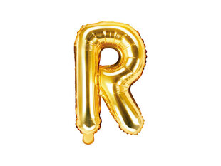 Foliniai balionai Raidė "R" 35 cm, auksiniai, 50 vnt. цена и информация | Шарики | pigu.lt