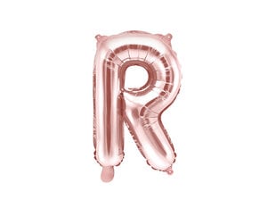 Folinis balionas Raidė "R" 35 cm, rožinis/auksinis kaina ir informacija | Balionai | pigu.lt