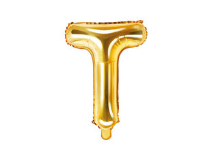 Foliniai balionai Raidė "T" 35 cm, auksiniai, 50 vnt. kaina ir informacija | Balionai | pigu.lt