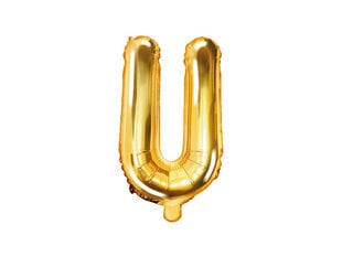 Foliniai balionai Raidė "U" 35 cm, auksiniai, 50 vnt. kaina ir informacija | Balionai | pigu.lt