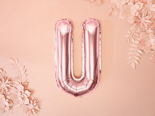 Foliniai balionai Raidė "U" 35 cm, auksiniai/rožiniai, 50 vnt. kaina ir informacija | Balionai | pigu.lt