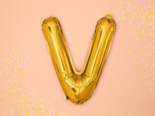 Foliniai balionai Raidė "V" 35 cm, auksiniai, 50 vnt. kaina ir informacija | Balionai | pigu.lt