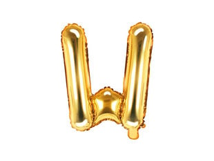 Фольгированный воздушный шар Буква "W" 35 см, золото цена и информация | Шарики | pigu.lt