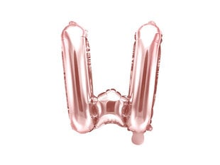 Folinis balionas Raidė "W" 35 cm, rožinis/auksinis kaina ir informacija | Balionai | pigu.lt