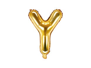 Foliniai balionai Raidė "Y" 35 cm, auksiniai, 50 vnt. kaina ir informacija | Balionai | pigu.lt