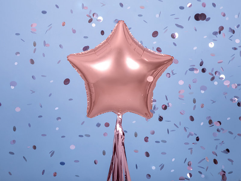 Folinis balionas Star 48 cm, auskinis/rožinis kaina ir informacija | Balionai | pigu.lt