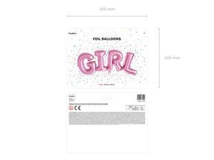 Folinis balionas Girl 74x33 cm, rožinis kaina ir informacija | Balionai | pigu.lt