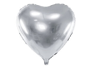 Folinis balionas Heart 45 cm, sidabrinis kaina ir informacija | Balionai | pigu.lt
