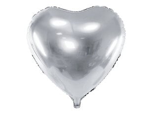 Foliniai balionai Heart 45 cm, sidabriniai, 50 vnt. kaina ir informacija | Balionai | pigu.lt