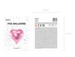 PartyDeco Folinis balionas, 45 cm, rožinis / Širdis kaina ir informacija | Balionai | pigu.lt