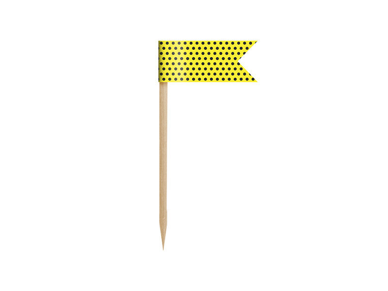 Keksiukų papuošimai mini vėliavėlės Bee, 7 cm (1 pak / 6 vnt.), Įvairiaspalvės kaina ir informacija | Vienkartiniai indai šventėms | pigu.lt
