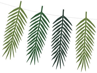 Girlianda Aloha Tropical Leaves, 1,25 m, 1 pak/40 vnt kaina ir informacija | Dekoracijos šventėms | pigu.lt