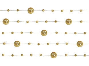 Perlų girlianda Gold 1,3 m (1 pak/ 5 vnt) kaina ir informacija | Dekoracijos šventėms | pigu.lt