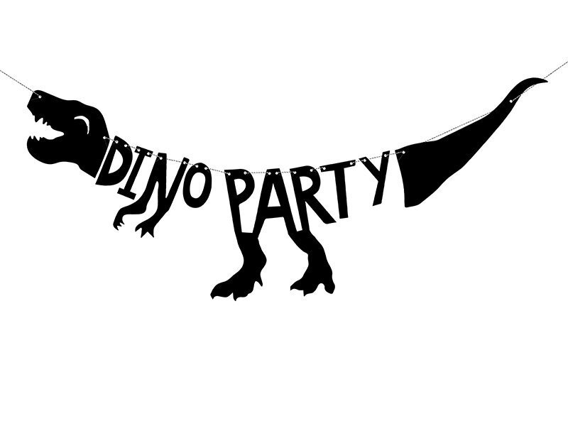 Girlianda Dinosaurs Dino Party, juoda, 20x90 cm, 1 vnt цена и информация | Dekoracijos šventėms | pigu.lt