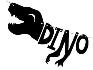 Girlianda Dinosaurs Dino Party, juoda, 20x90 cm, 1 dėž/70 pak (1 pak/1 vnt) kaina ir informacija | Dekoracijos šventėms | pigu.lt